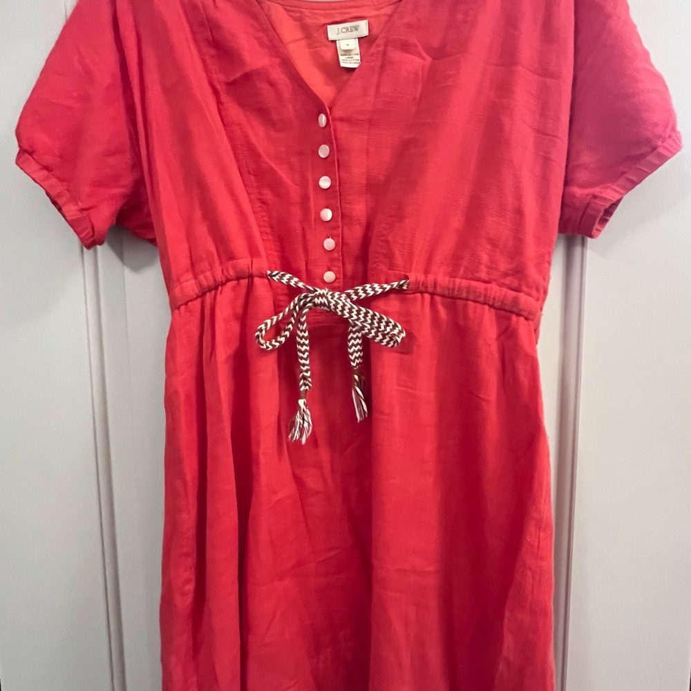 J. Crew Orange Puff Sleeve Sundress